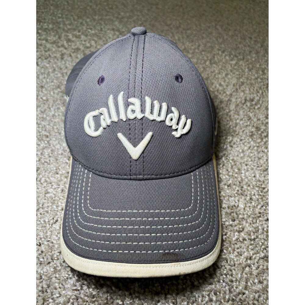 New Era Gray Adjustable Golf Hat Cap Polyester Solid Embroidered Logo